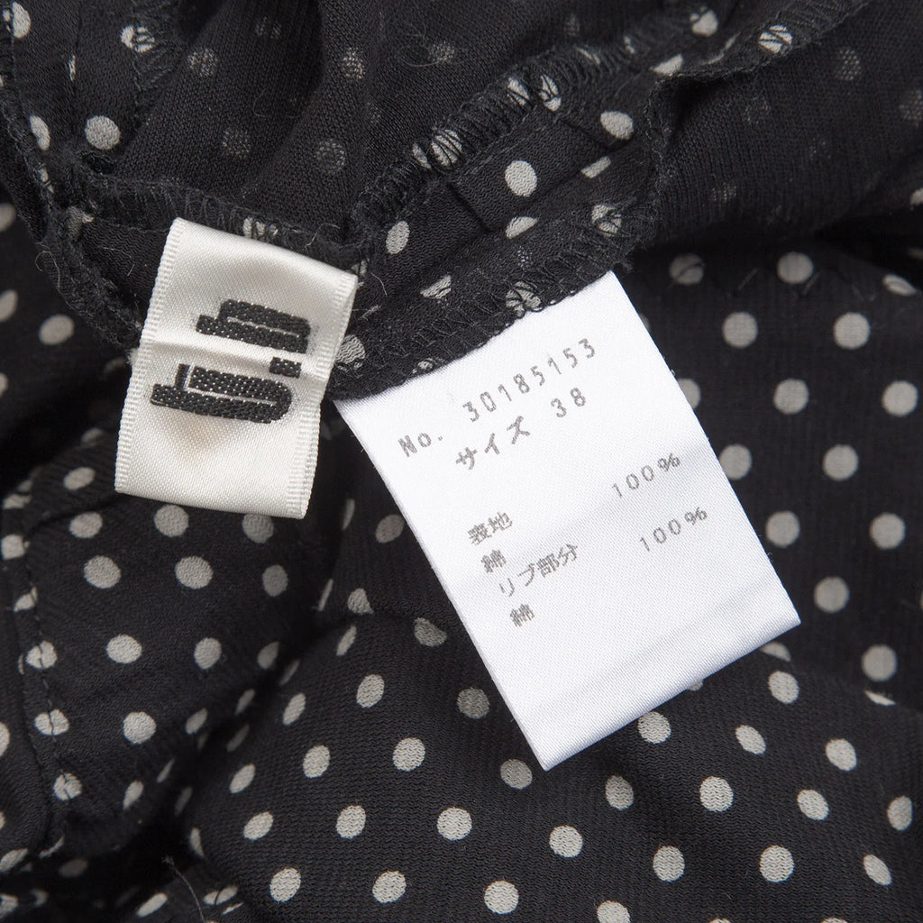SENSOUNICO JAPAN. Black Dot Printed Belted Sleeveless Dress