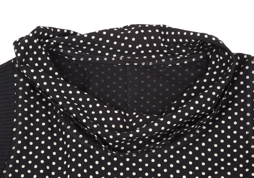 SENSOUNICO JAPAN. Black Dot Printed Belted Sleeveless Dress