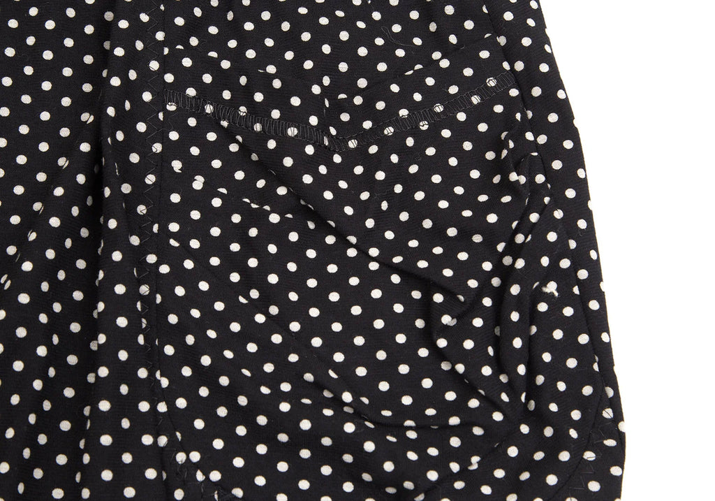 SENSOUNICO JAPAN. Black Dot Printed Belted Sleeveless Dress