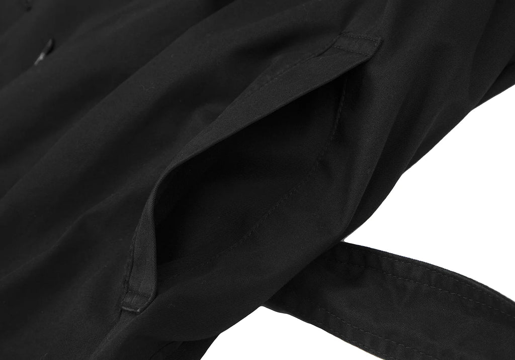 ISSEY MIYAKE JAPAN. zucca Dyed Black Cotton Trench Coat