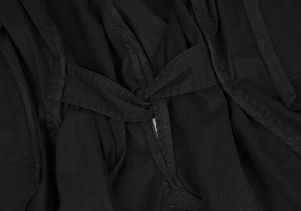 ISSEY MIYAKE JAPAN. zucca Dyed Black Cotton Trench Coat