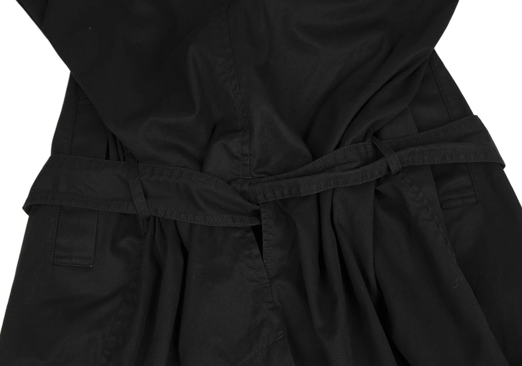 ISSEY MIYAKE JAPAN. zucca Dyed Black Cotton Trench Coat