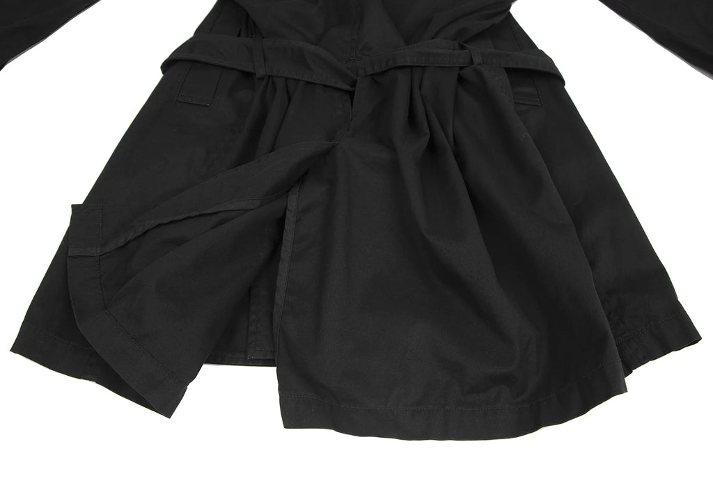 ISSEY MIYAKE JAPAN. zucca Dyed Black Cotton Trench Coat