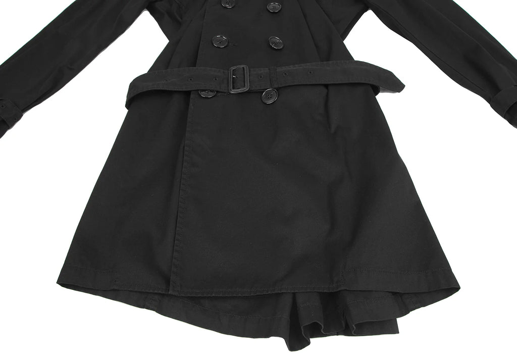 ISSEY MIYAKE JAPAN. zucca Dyed Black Cotton Trench Coat