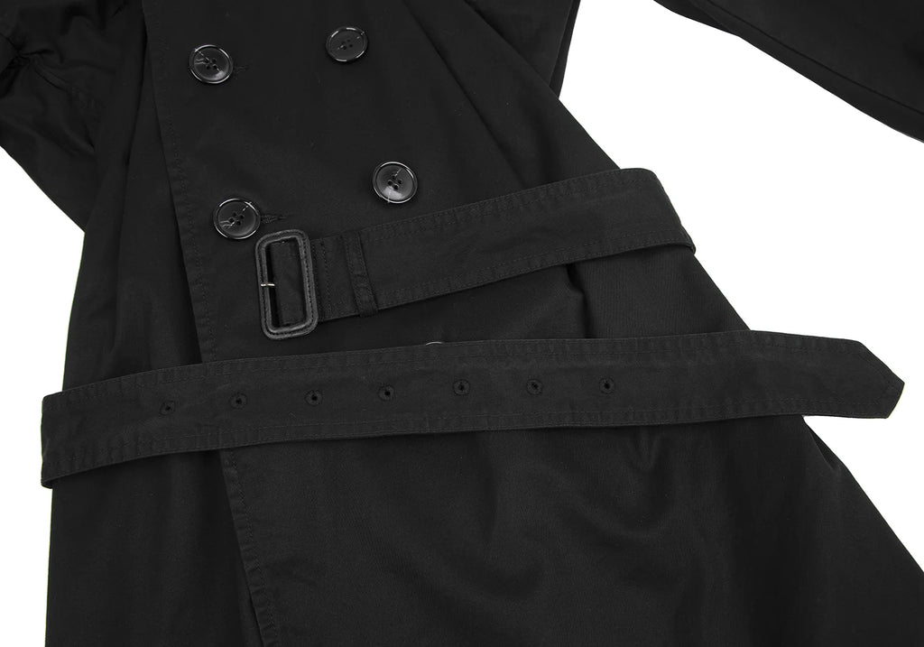 ISSEY MIYAKE JAPAN. zucca Dyed Black Cotton Trench Coat