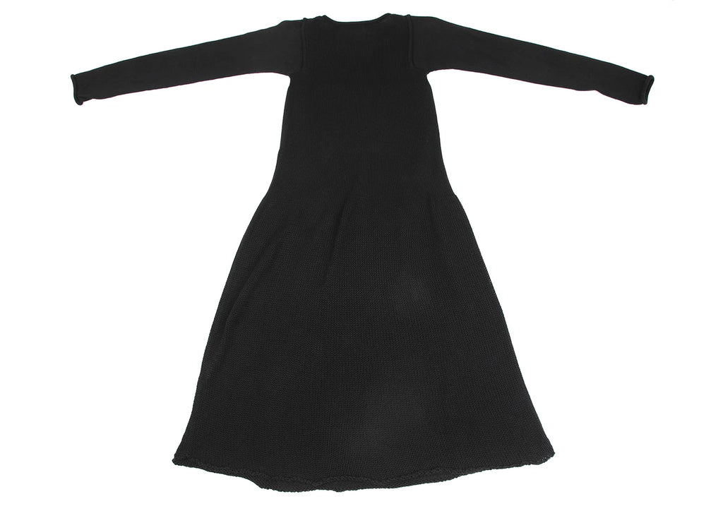 YOHJI YAMAMOTO JAPAN. Y's Cotton Low Gauge Black Knit Dress