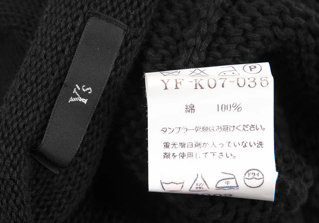 YOHJI YAMAMOTO JAPAN. Y's Cotton Low Gauge Black Knit Dress