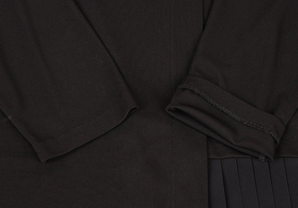A/T ATSURO TAYAMA JAPAN. Black Pleated Switching Pullover Dress