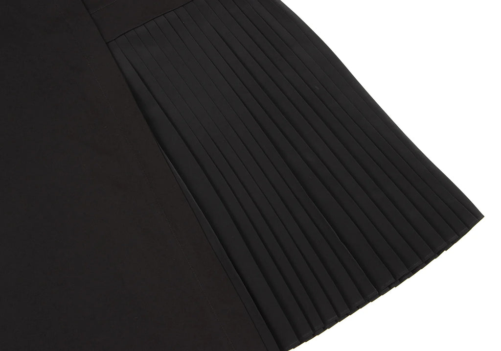 A/T ATSURO TAYAMA JAPAN. Black Pleated Switching Pullover Dress