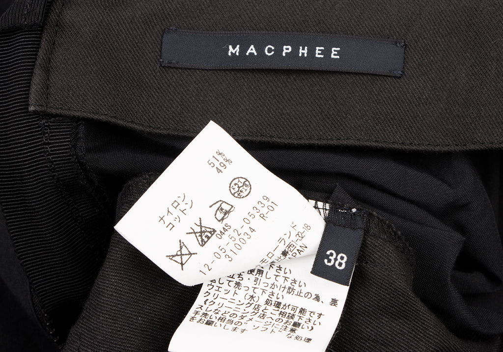 TOMORROWLAND JAPAN. MACPHEE. Black Tuck Nylon Cotton Skirt 