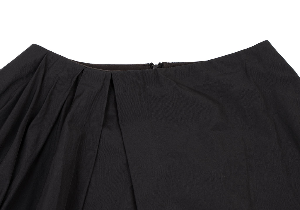 TOMORROWLAND JAPAN. MACPHEE. Black Tuck Nylon Cotton Skirt 