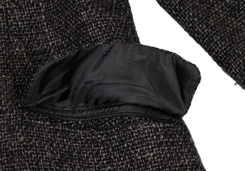 HIROKO KOSHINO JAPAN. HIROKO BIS. Black Wool Rayon Tweed Coat