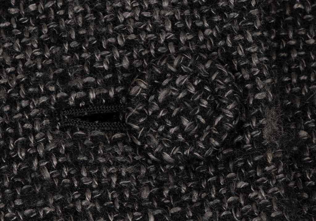 HIROKO KOSHINO JAPAN. HIROKO BIS. Black Wool Rayon Tweed Coat