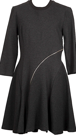 MIU MIU ITALY. Geometric Pattern Poly-Blend Abstract Mod Dress