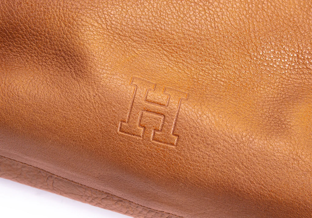 HIROFU JAPAN. Brown Leather Messenger/Shoulder Bag