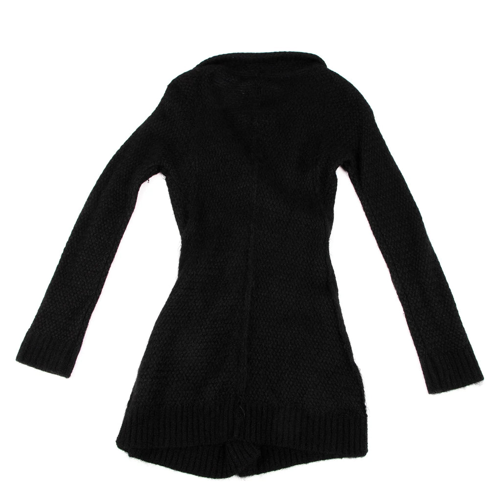 YOHJI YAMAMOTO JAPAN. Y's Wool Nylon Black Long Knit Jacket