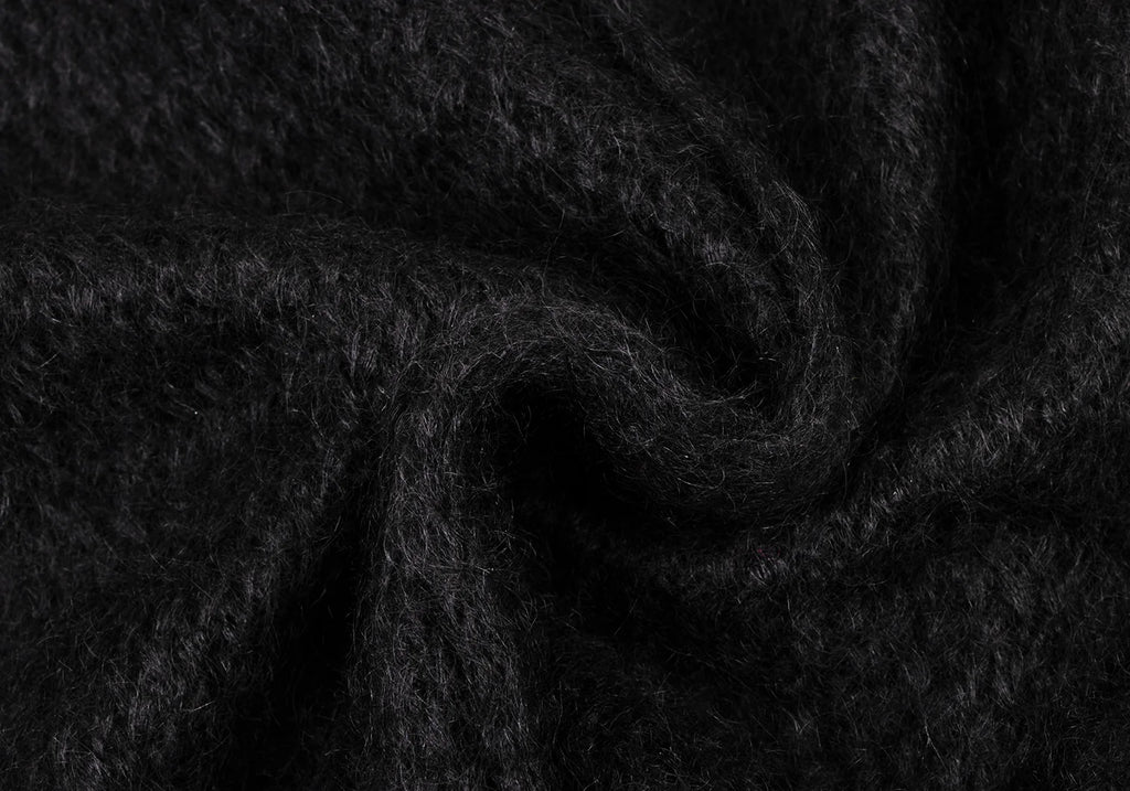 YOHJI YAMAMOTO JAPAN. Y's Wool Nylon Black Long Knit Jacket