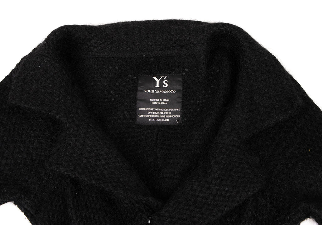 YOHJI YAMAMOTO JAPAN. Y's Wool Nylon Black Long Knit Jacket