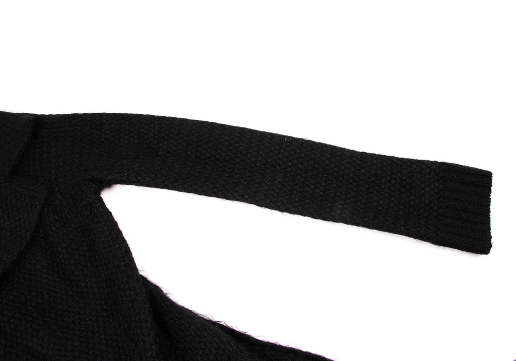 YOHJI YAMAMOTO JAPAN. Y's Wool Nylon Black Long Knit Jacket