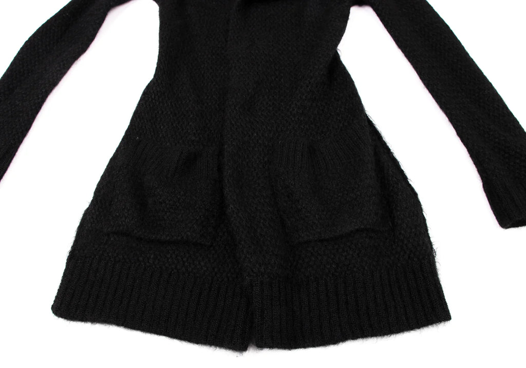 YOHJI YAMAMOTO JAPAN. Y's Wool Nylon Black Long Knit Jacket