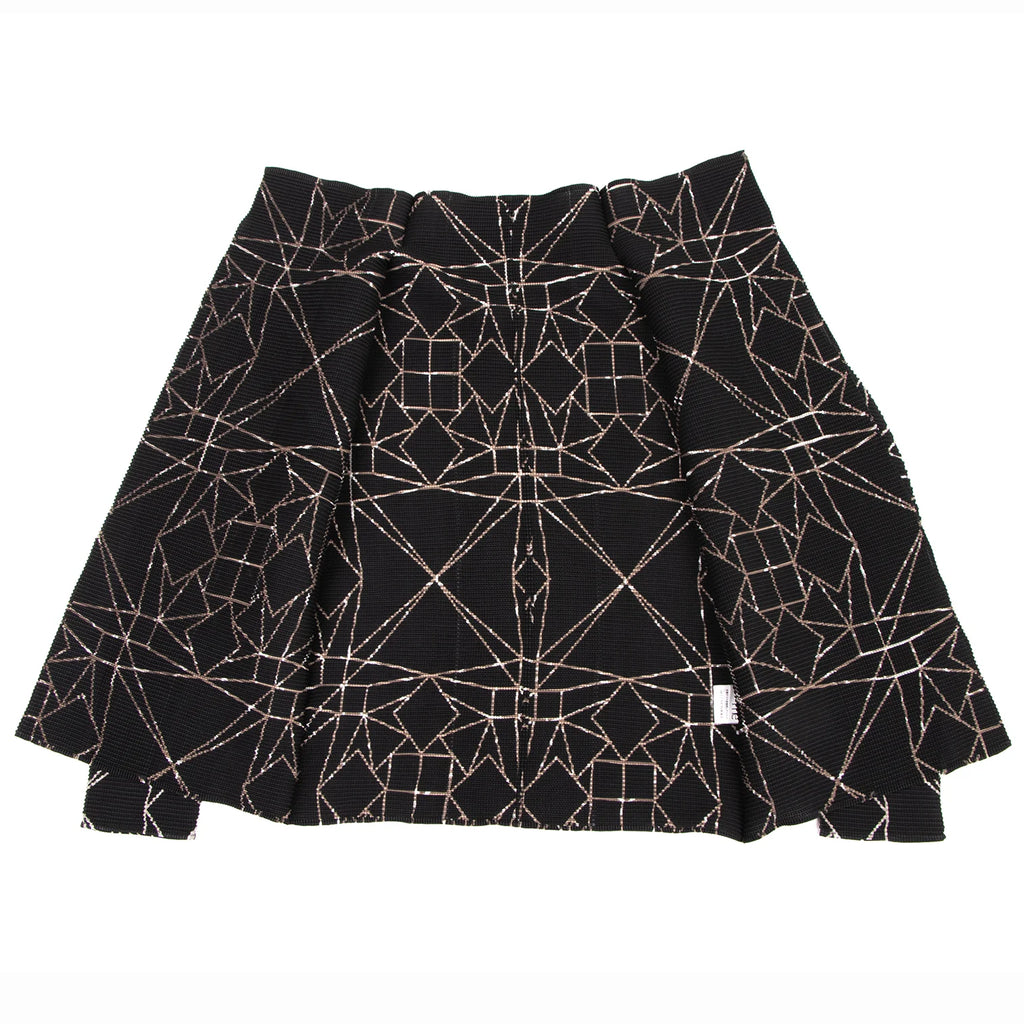 ISSEY MIYAKE JAPAN. "me Line" Black Printed Stretch Pleats Cardigan