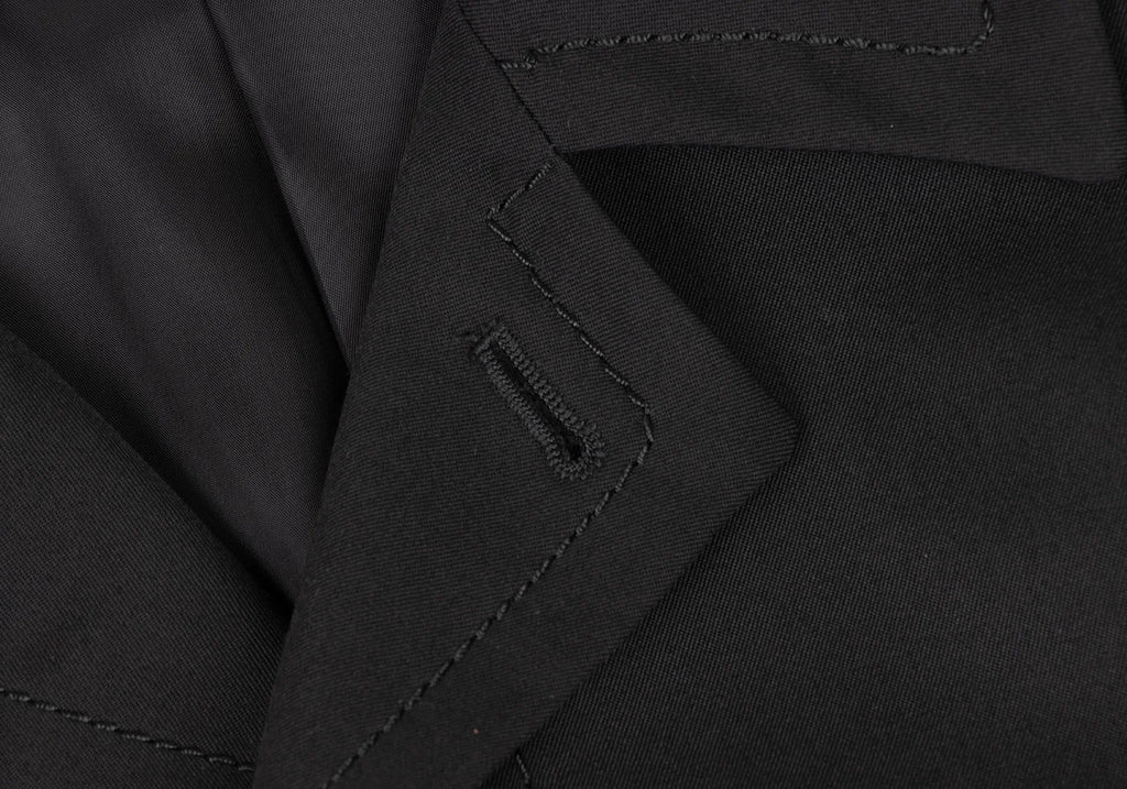 COMME des GARCONS JAPAN. Wool Stitched Black Trench Coat