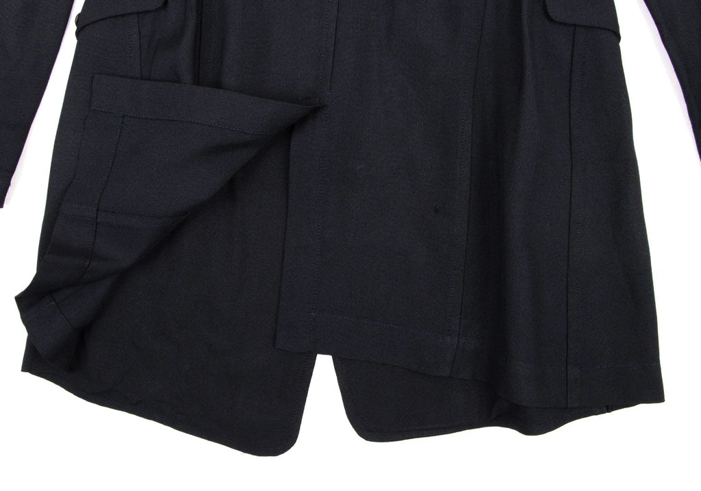 YOHJI YAMAMOTO JAPAN. Y's Navy Rayon Long Jacket