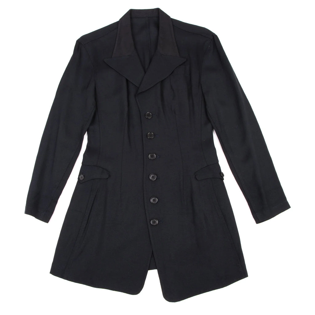 YOHJI YAMAMOTO JAPAN. Y's Navy Rayon Long Jacket