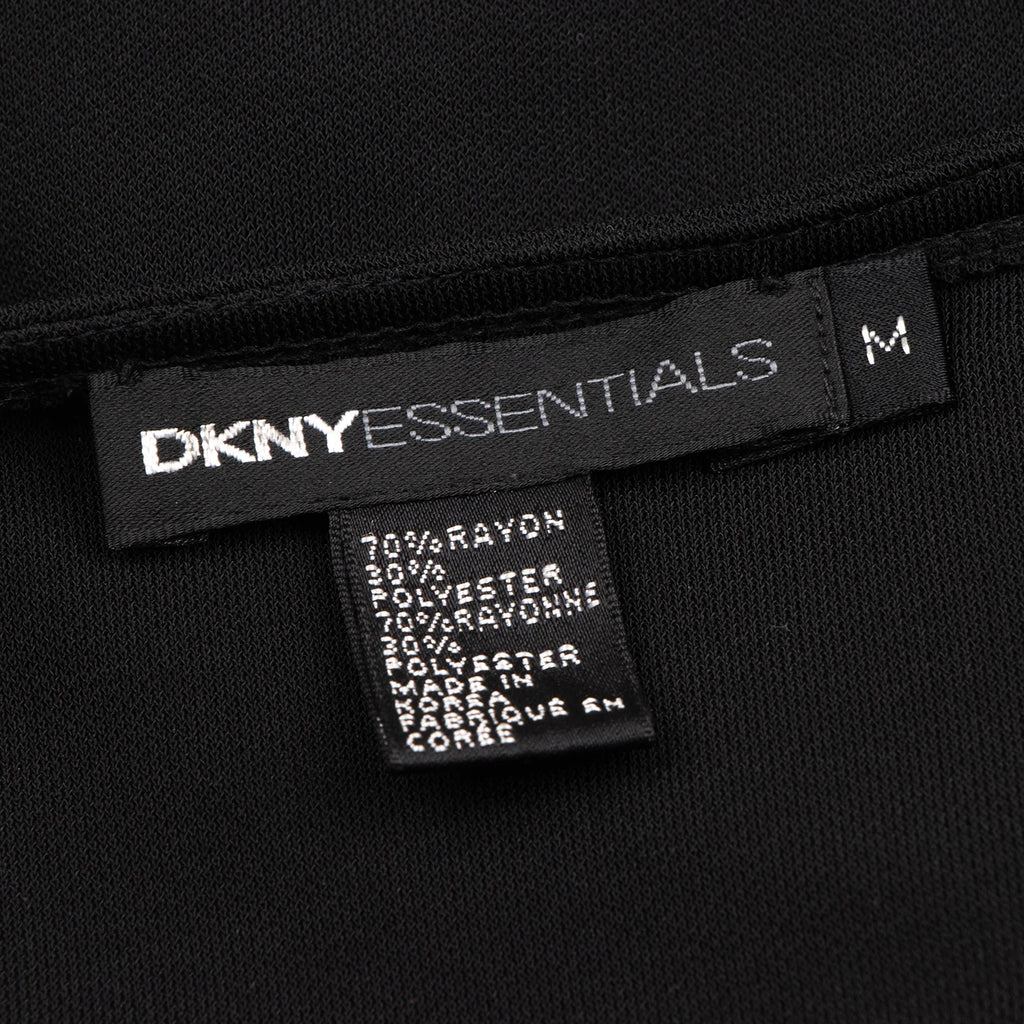 DKNY NEW YORK. ESSENTIALS Black Back Raglan V Neck Dress