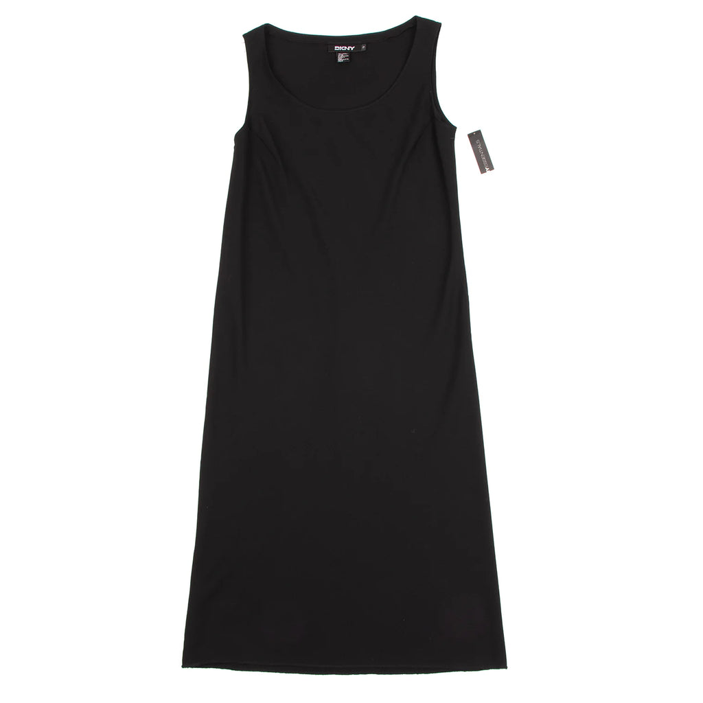 DKNY New York. NEW W/TAG. Black Bias Cut Switching Wool Sleeveless Dress