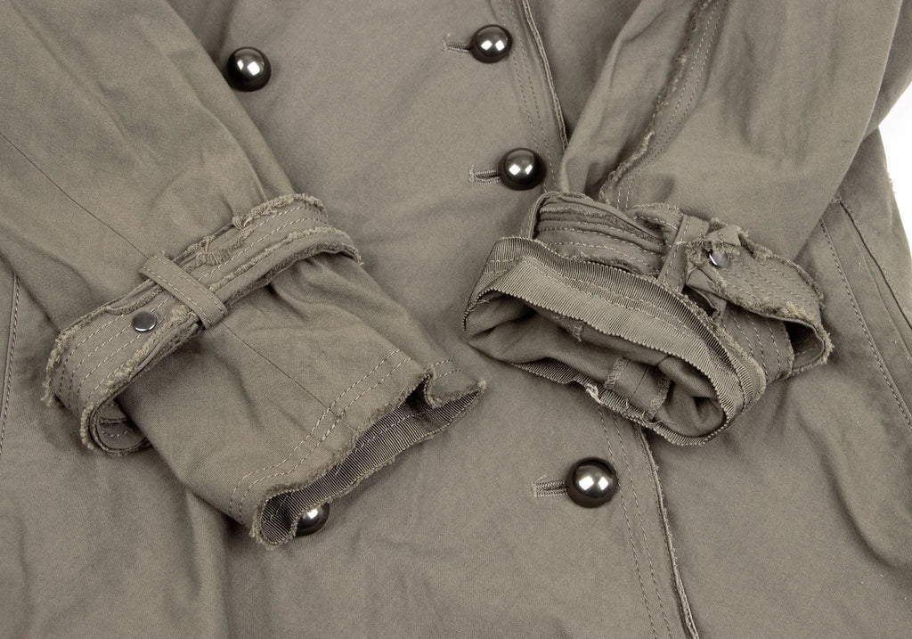 LANVIN en Bleu PARIS. Khaki Color Cut-off Nylon Trench Coat