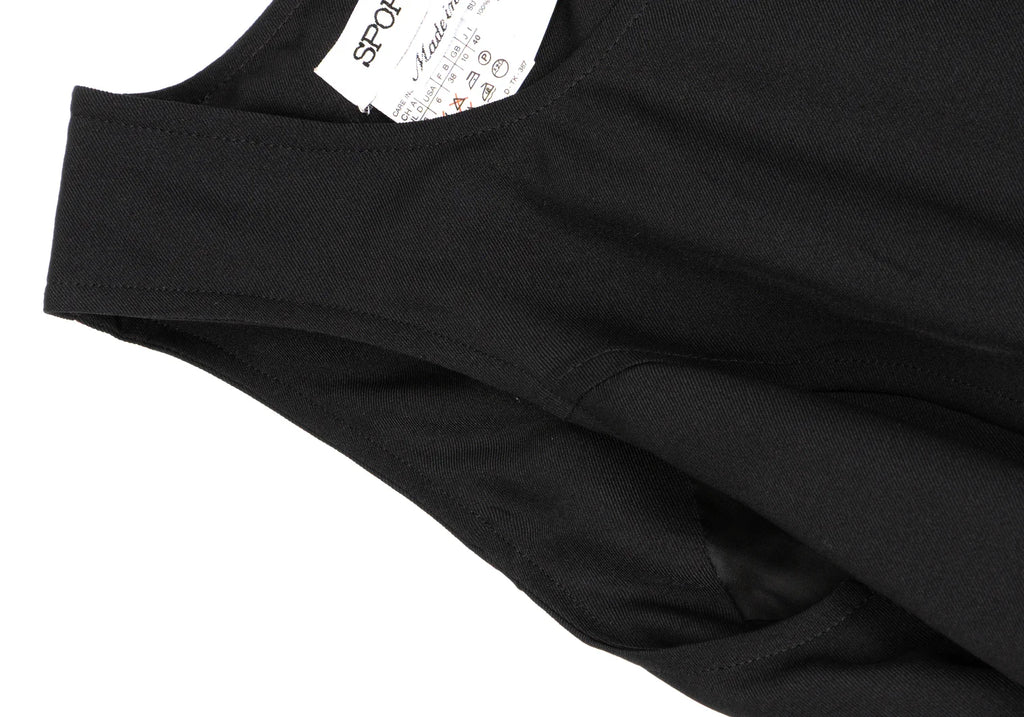 MaxMara  Italy. SPORTMAX. Black Belted Poly Sleeveless Dress