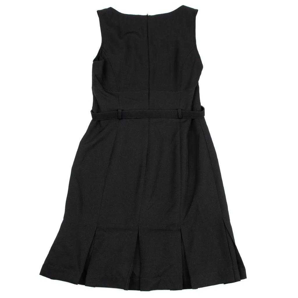 MaxMara  Italy. SPORTMAX. Black Belted Poly Sleeveless Dress