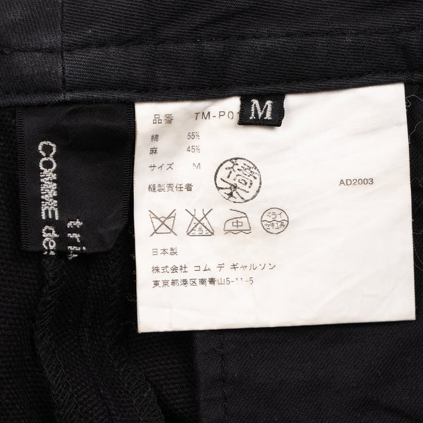 COMME des GARCONS Japan. TRICOT. Black Cotton Linen Canvas