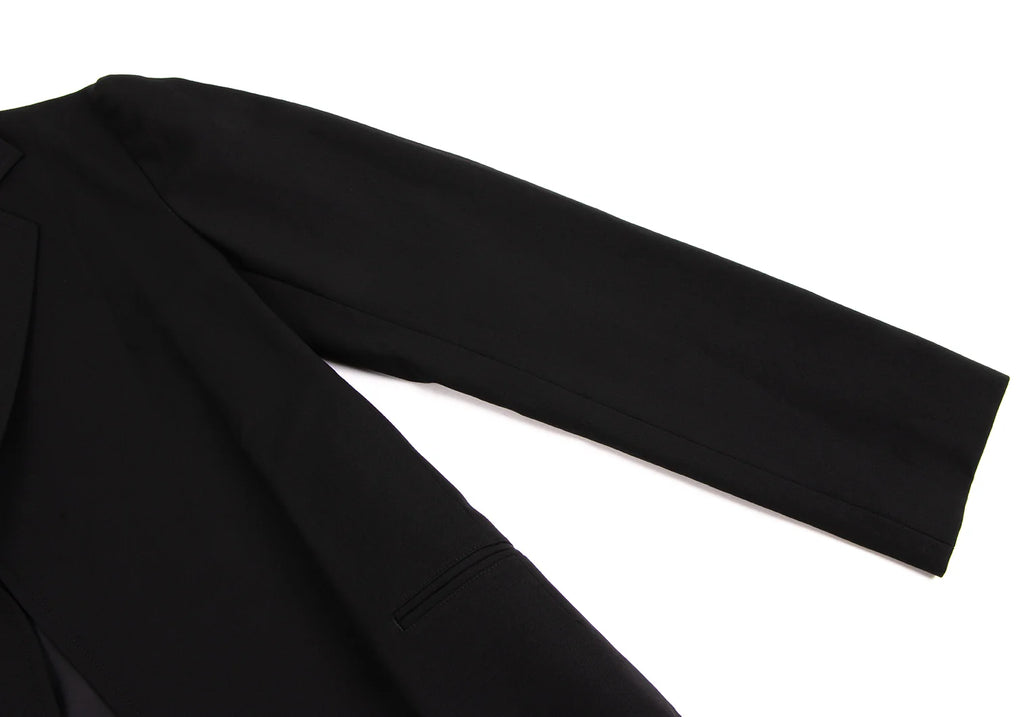 YOHJI YAMAMOTO JAPAN. Y's Wool Black Gabardine Buttonless Jacket
