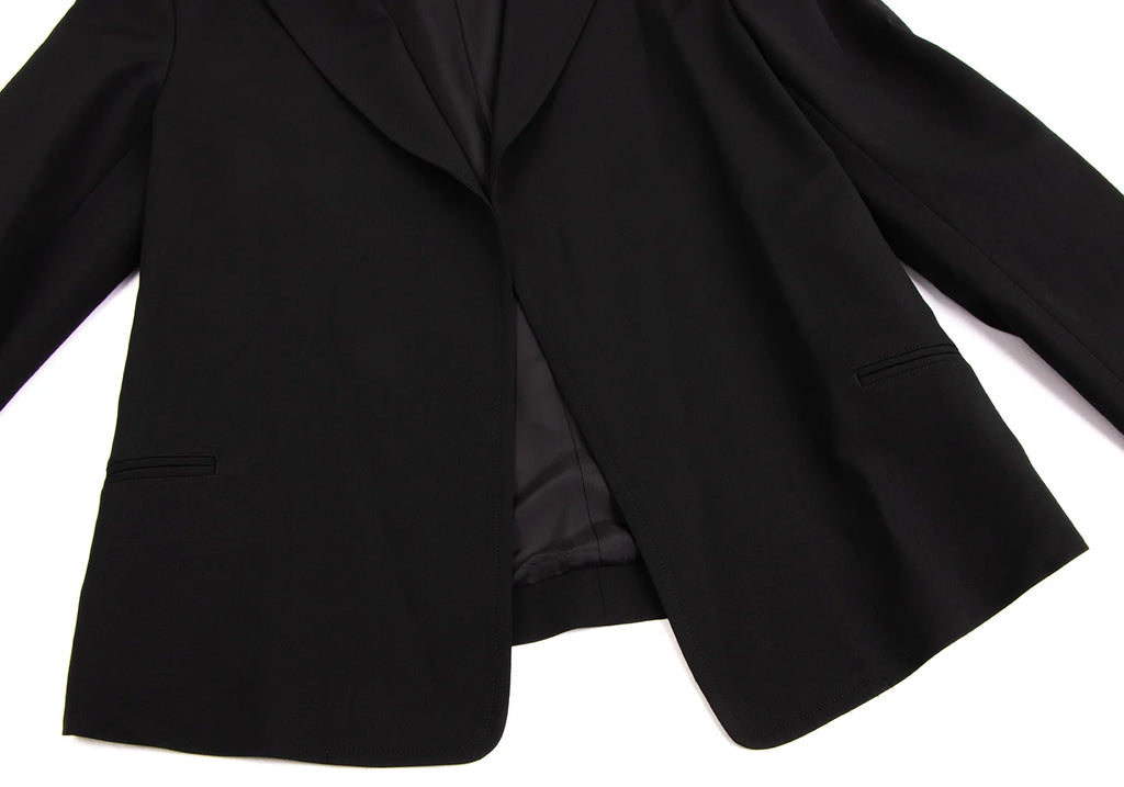 YOHJI YAMAMOTO JAPAN. Y's Wool Black Gabardine Buttonless Jacket