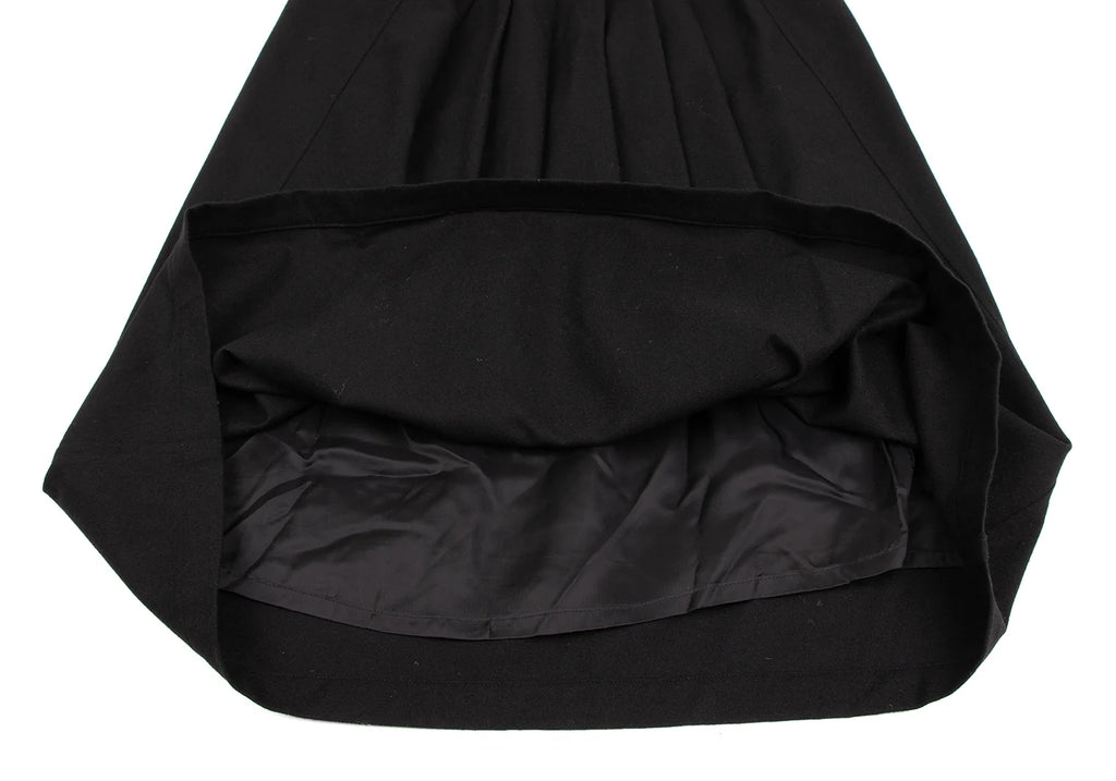 pour deux JAPAN. Waist Switching Wool Black Skirt