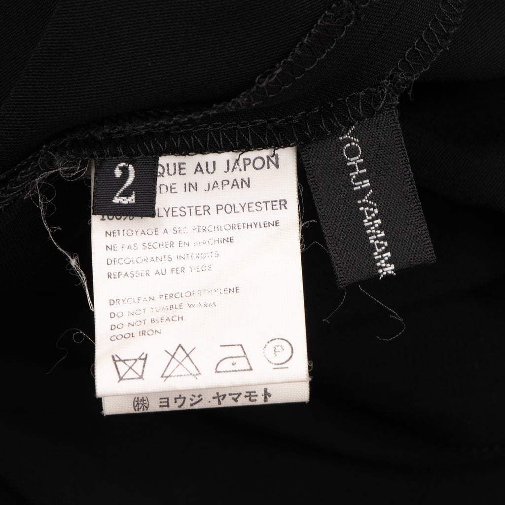 Yohji Yamamoto Japan.NOIR Black Poly Back Slit Maxi Skirt