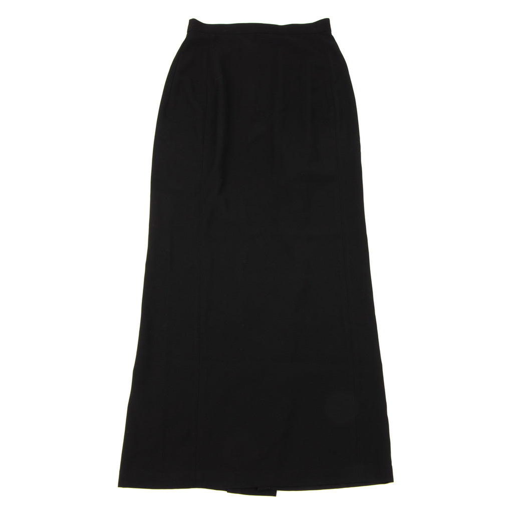 Yohji Yamamoto Japan.NOIR Black Poly Back Slit Maxi Skirt