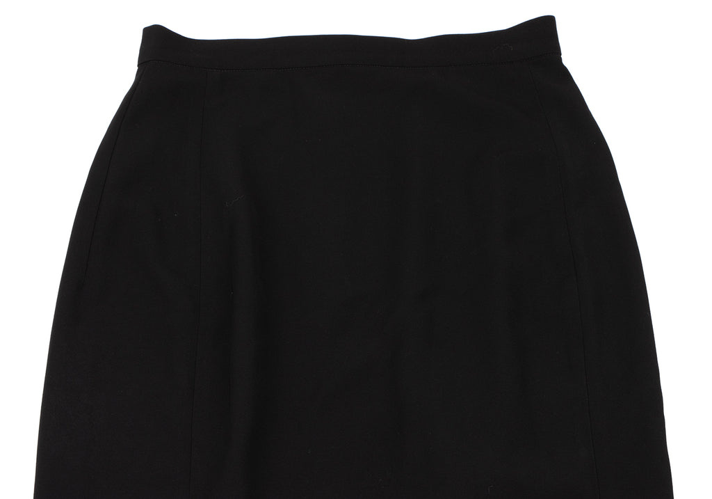 Yohji Yamamoto Japan.NOIR Black Poly Back Slit Maxi Skirt