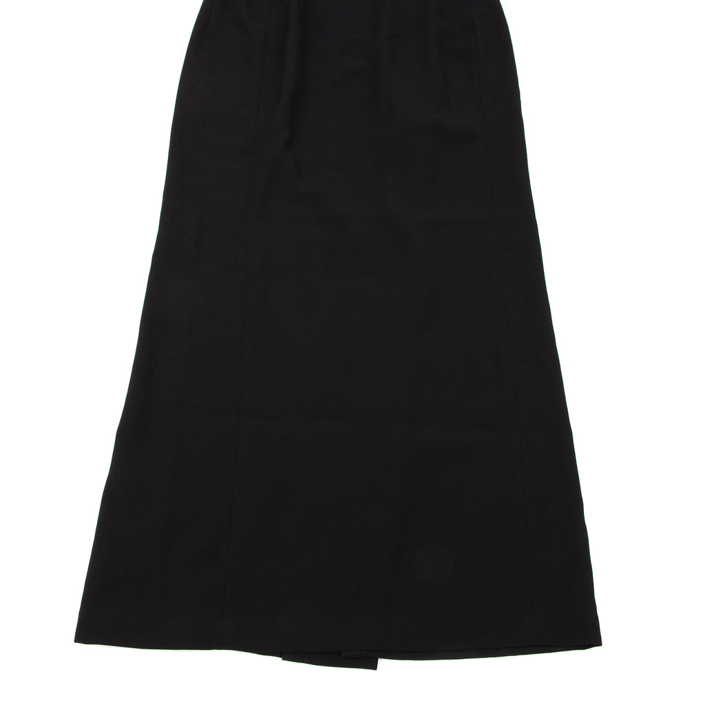Yohji Yamamoto Japan.NOIR Black Poly Back Slit Maxi Skirt