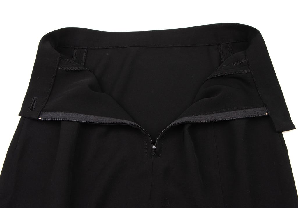 Yohji Yamamoto Japan.NOIR Black Poly Back Slit Maxi Skirt