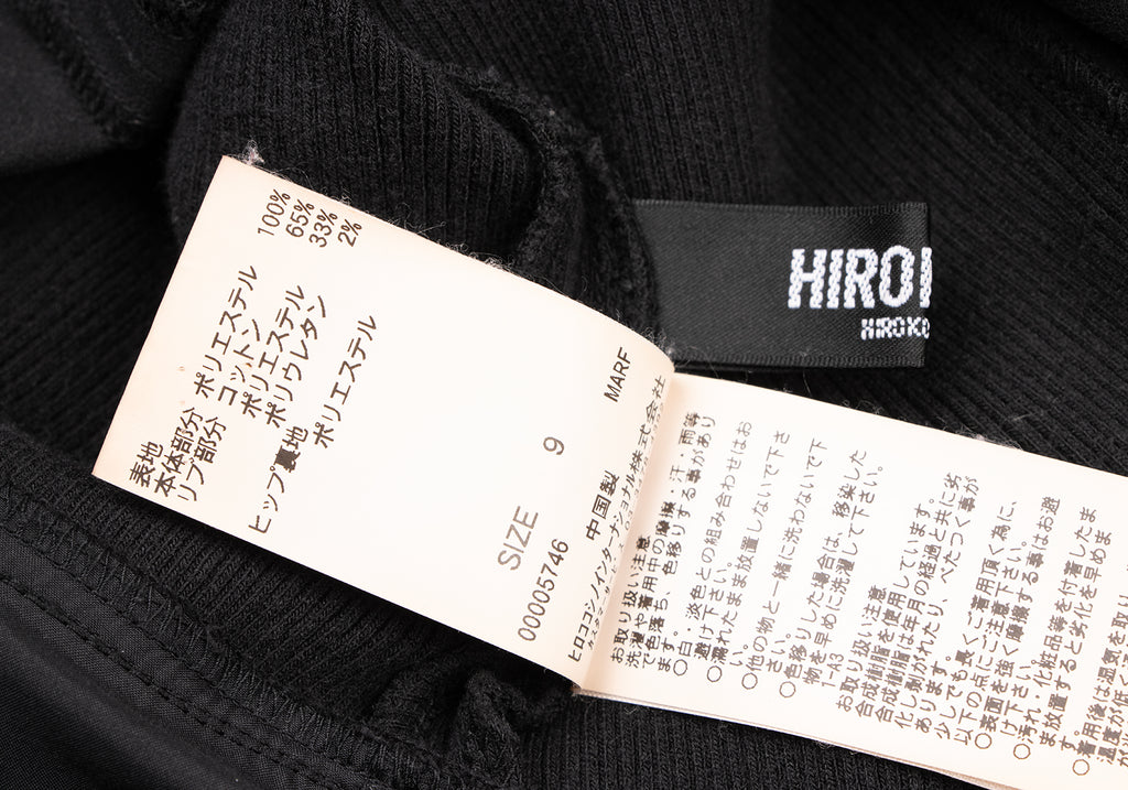 HIROKO KOSHINO HIROKO BIS JAPAN. Black Synthetic Suede Switching Zip Tunic/Mini Dress