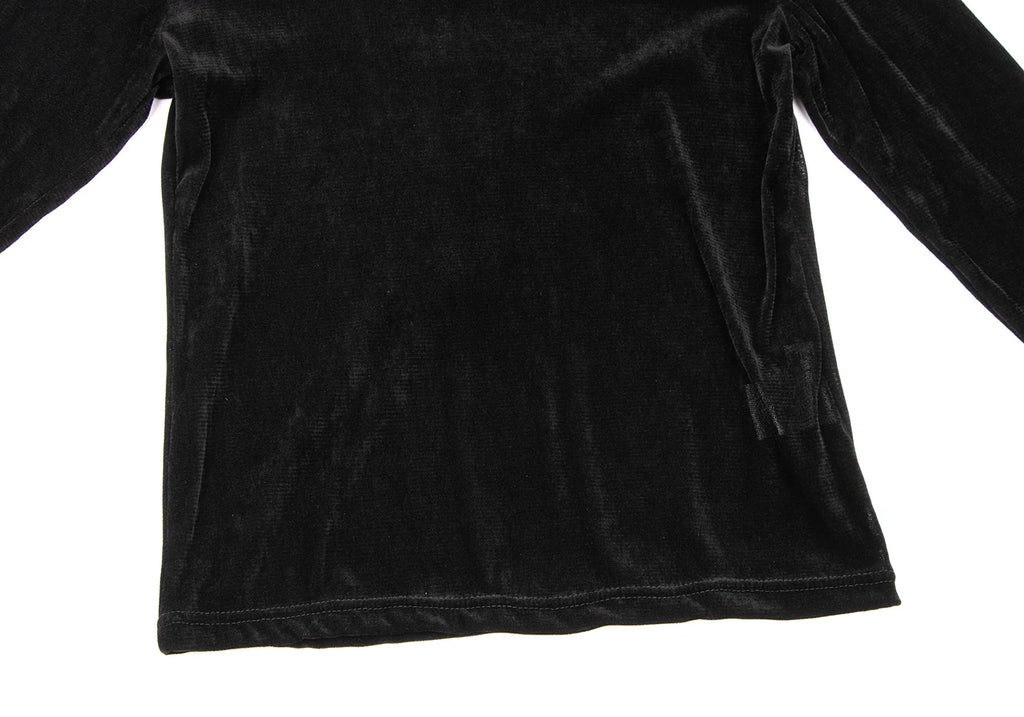 HIROKO KOSHINO HIROKO BIS eSSeNtieL Black Mesh Switching Velor T Shirt