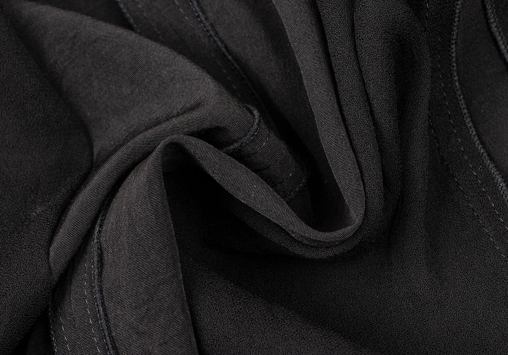 SONIA RYKIEL PARIS. Black Triacetate Blend Pintuck Switching Skirt