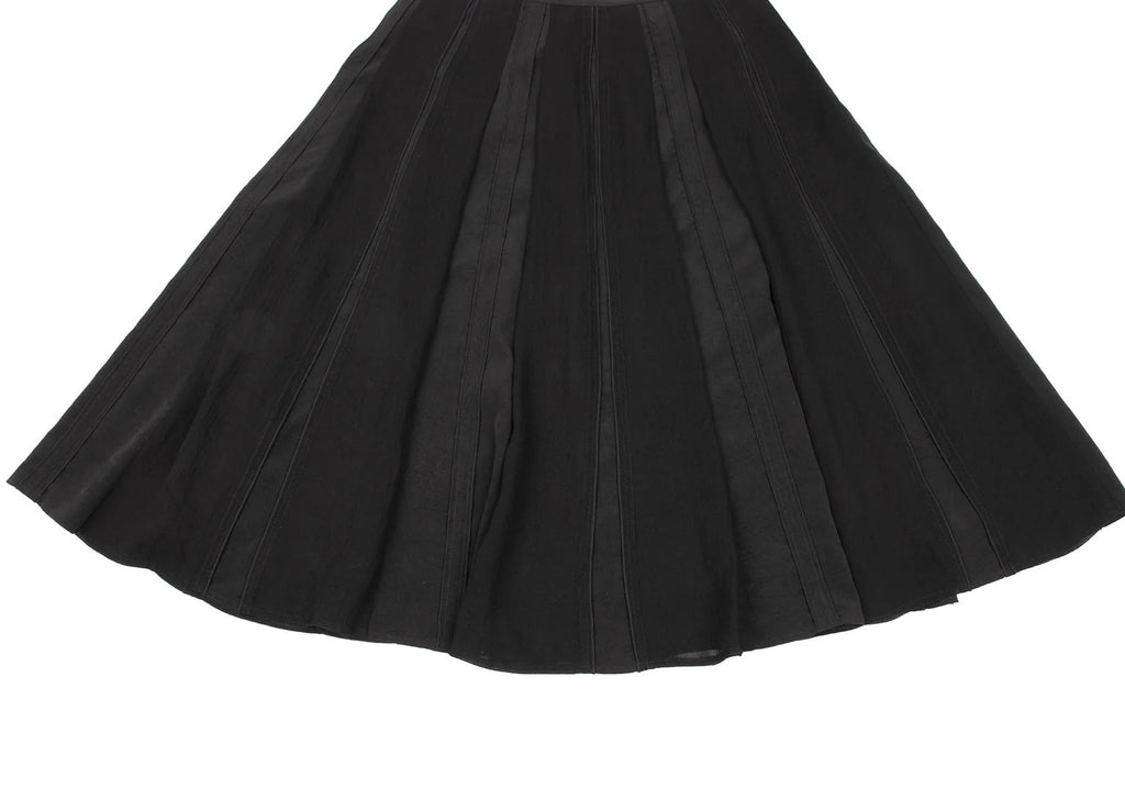SONIA RYKIEL PARIS. Black Triacetate Blend Pintuck Switching Skirt