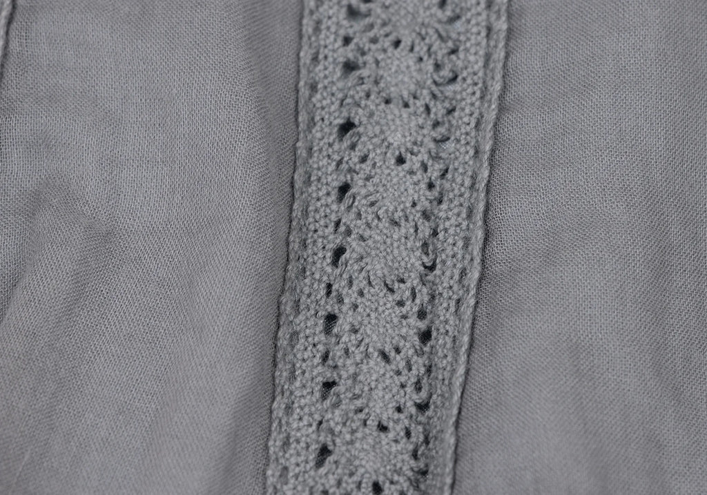 Sybilla,Jocomomola MADRID. Grey Cotton Lace Flare Skirt