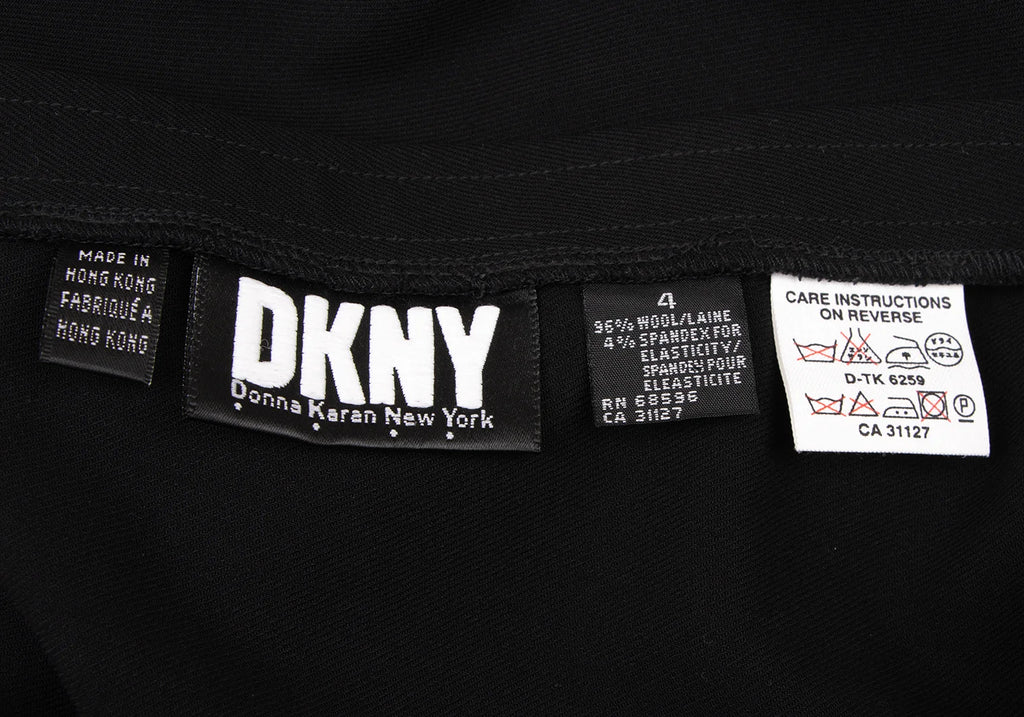 DONNA KARAN NEW YORK. DKNY. Black Wool Long Skirt