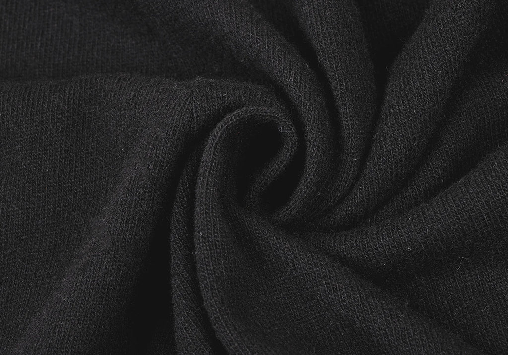 YOHJI YAMAMOTO JAPAN. Y's Black Wool Blend Sleeve Lining Dot Knit Dress