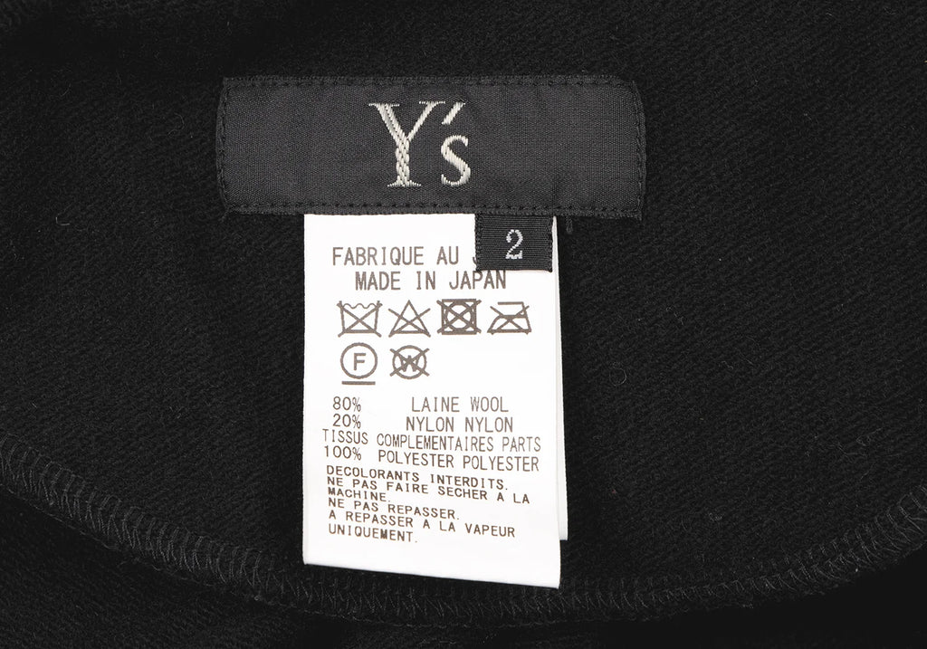 YOHJI YAMAMOTO JAPAN. Y's Black Wool Blend Sleeve Lining Dot Knit Dress
